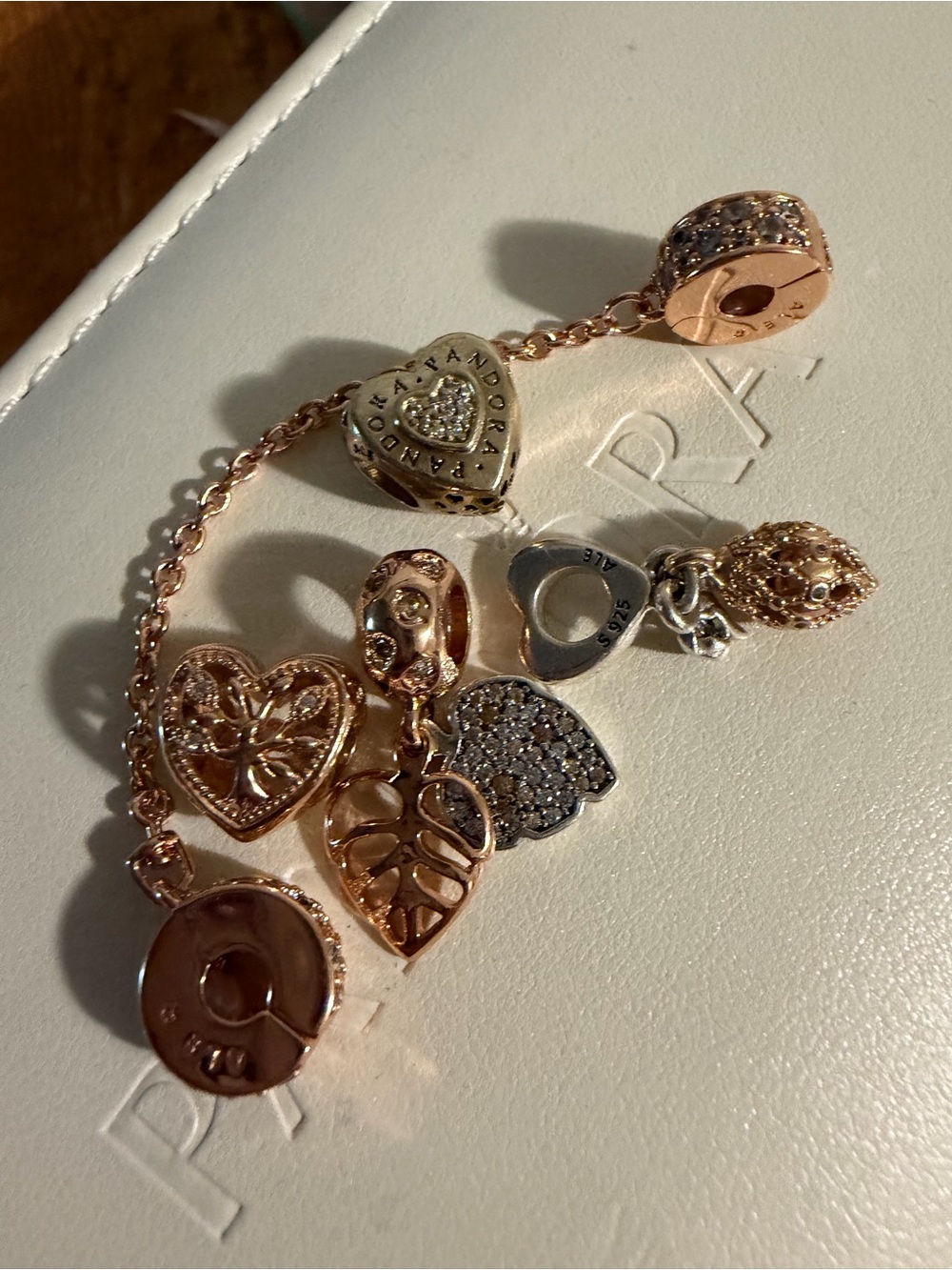 Pandora 14K Rose GP Sparkling Charms Bundle